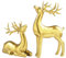 NUZAMAS 2 Stück goldene Rentier-Ornamente, goldene Elch-Statuen, Harz-Hirsch-Miniatur-Figur, Wohnzimmer-Dekoration, Weihnachts-Hirsch-Dekorationen für die Heimdekoration im Innenbereich
