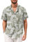 TARAINYA Hawaii Hemd Männer Kurzarm Outfit Sommer Hawaihemd Herren Palme Flamingos Palmblatt Hellgrünes 2XL