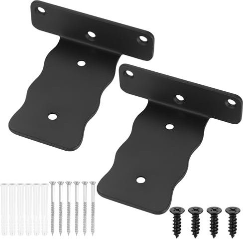 2 Pièces Equerre Etagere Murale, 100mm Équerre Étagère Flottants, Support Etagere Murale Industrielle, Supports d'étagère Muraux en Métal, Etagere Murale Fixation Invisible, Supports en L, Noir