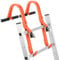 GDJZXD 2er-Pack Hochleistungs-Leiterdachhaken mit 360° drehbarem Universalrad und T-förmiger Schaumstoff-Griffstange, 500 lbs Gewichtsleiterstabilisator für das Dach (orange)