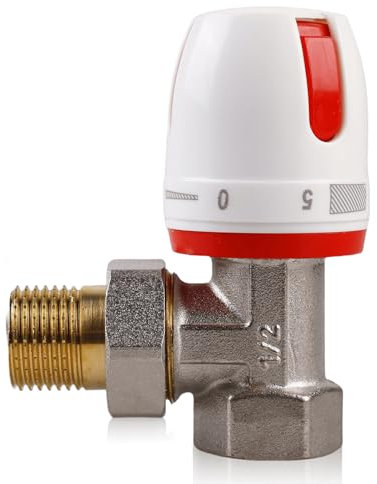 Thermostat de chauffage, en forme d'angle, blanc, robinet de radiateur, matériau en laiton, tête thermostatique, régulateur de chauffage - Régulateur automatique de la température (tête thermostatique