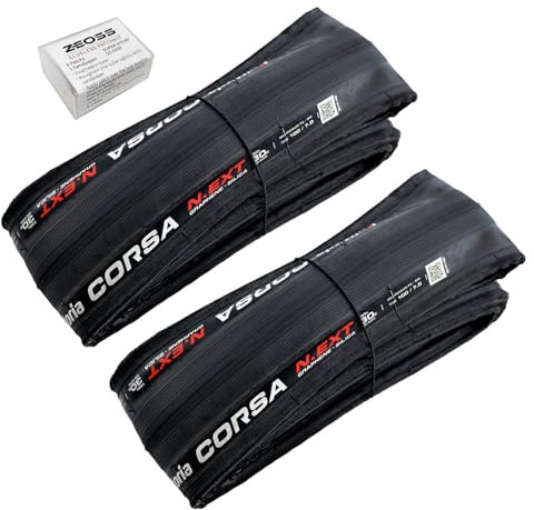 Vittoria Corsa N.EXT G2.0 Plegable Tire Clincher 700 x 30 C, color negro con ZeOSS Glueless Patch Kit, VT3123-ZEO