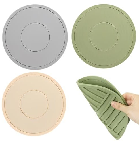 3 Piezas Salvamanteles de Silicona, 16cm Protector Sartenes Silicona, Salvamanteles silicona, Separador sartenes, Protector Sartenes Separadores Duradero, Impermeable y Antideslizante(tres colores)