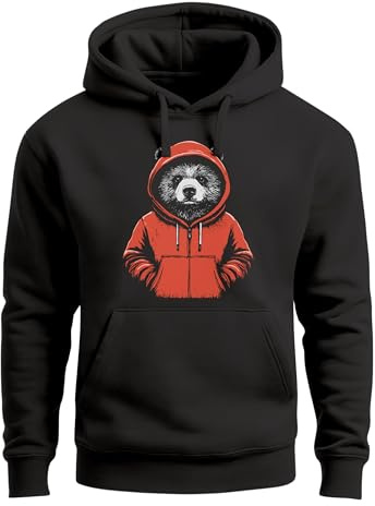 Neverless® Hoodie Herren Bär Bear Comic Gartoon Illustration Grafik Männer Fashion Streetstyle