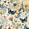 Papier Peint Adhesif Mural Fleuri Beige,44 x 600cm Papier Peint Floral Bleu Papier Peint Feuille Papier Peint Adhesif Papillon Papier Peint Botanique Papier Peint Adhesif pour Meuble Chambre,Salon