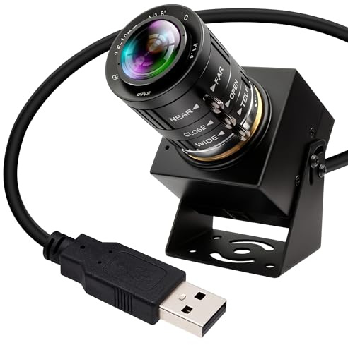 IFWATER Fotocamera USB Global Shutter 1944P@50fps Fotocamera USB ad alta velocità 3.6-10mm Obiettivo zoom manuale 3X Webcam 5MP Computer Lightburn Fotocamera ravvicinata per acquisizione del movimento
