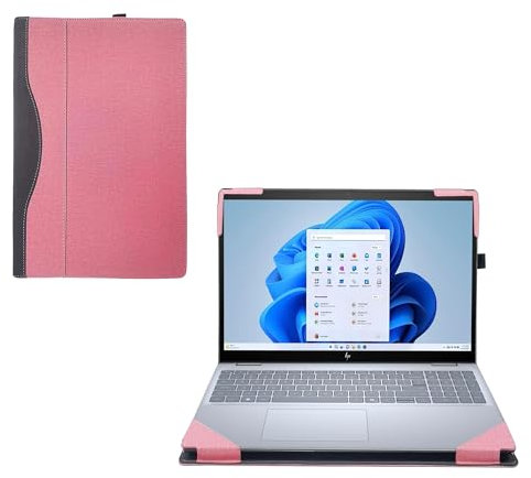 RUNMEIJIA Laptop Cover for Dell Latitude 5450 5440 5430 5420 5410 Series 14 inch 2021~2024 Notebook PC .2-in-1 Detachable PU Leather Notebook Sleeve (Pink)