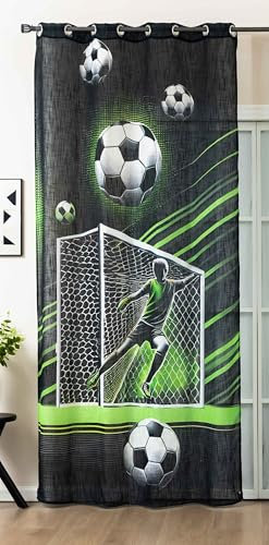Gardine Ösen Grobfaser »Seoul Collection« HxB 245x140 cm Fussball Tor Digital Druck Ösen Linenlook-Struktur Halbransparent Blickdicht 2024120