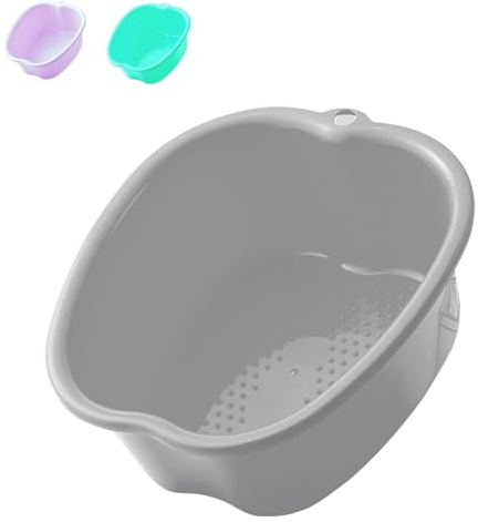 AXLOFO® Grande Bassine Plastique - Spa Bain de Pied Bassin, Baignoire de Soins Des Pieds pour Pédicures/Détox/Massage pour Relaxant, Grand Bol 37cm/14,5 (grey)