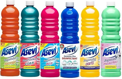 Asevi Floor Cleaner Bundle (6 x 1L) Concentrated Spanish Cleaning Products