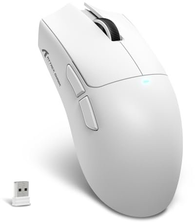MAMBASNAKE X ATTACK SHARK X11SE Wireless Gaming Mouse-Up to 22000 DPI,PixArt PAW3311 Sensor,BT/2.4G/Wired,59g Lightweight,20M Clicks,40G Acceleration,Long Battery,Driver Support,for Win/Mac-White