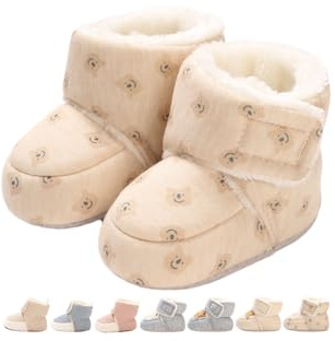 Baby Winterschuhe Wärme Babyschuhe Winter Anti-Rutsch Verstellbare Neugeborene Schneeschuhe Lauflernschuhe Gefütterte Thermo Fleece Krabbelschuhe Hausschuhe Winterstiefel 0-18 Monate
