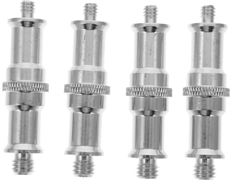 Lichtstativadapter 1/4 zu 3/8 Edelstahl für Kamera und Licht | 4 Stück, Silberfarben, Leicht und Kompakt, für Reise und Interview, Trägt Schwere Ausrüstung