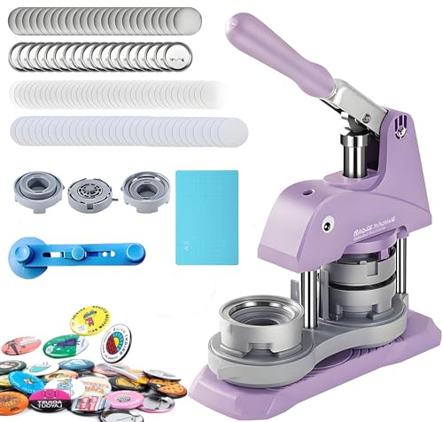 Badge Maker Machine, 58mm Pin Button Maker With 100pcs Accessories & Circle Cutter, Diy Badge Making Kit, Custom Metal Badge Press Machine, Make Your Own Fridge Magnets y