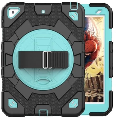 Custodia per iPad 10a generazione 10.9 2022 (colore: nero/azzurro) custodia antiurto con supporto posteriore rigido in silicone