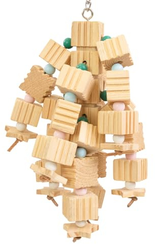 HappyBird | Cutie Fun Blocks - Bunte Hängespiel mit Holzformen | 15 x 15 x 45 cm