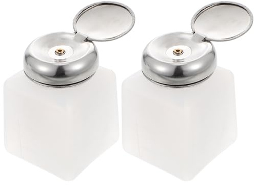 PACKOVE 2PCS 100ml Press Down Dispenser Bottle ESD Liquid Container | Nail Art Dispenser for Cleaning Solution and Electronics Work, Anti Static Refillable Bottle for Daily Use