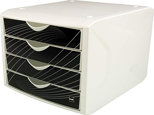 helit H6129595 - Schubladenbox „the chameleon“, 4 Schubladen, black king, schwarz