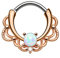 Piercingfaktor Piercing Universal Clicker Schild Ring Septum Nasenpiercing Lippenpiercing Tragus Helix Ohr mit Opal Vergoldet Rosegold Weiß