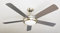 AireRyder Deckenventilator Ursa mit Beleuchtung und Fernbedienung, Gehäuse Satin Nickel, Flügelfarbe Silber/Walnuss, 132 cm