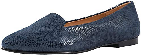 Trotters Damen Harlowe Ballett Flach, Blau (Marineblau Soft Lizard geprägtes Lack-Wildleder), 36 EU