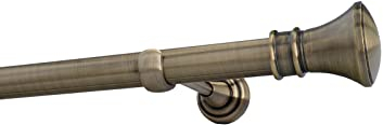 Sento 25mm Metall Gardinenstange Vorhangstange 1-läufig Messing Antik Classic 120 cm (1x120cm) PRYMA