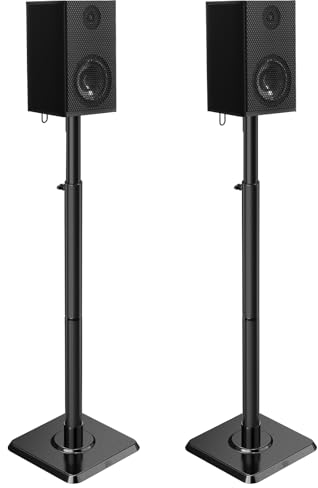 Mounting Dream Lautsprecherständer, höhenverstellbar, für Satelliten- und kleine Bücherregal-Lautsprecher, 2 Stück, Bodenständerhalterung für Bose Polk JBL Sony Yamaha und andere – 5 kg Kapazität