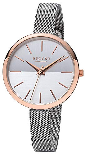 REGENT Damen-Armbanduhr Edelstahl IPR analog Quarz Edelstahlband F-1170