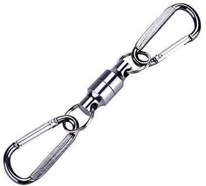 Kescher Magnet York,Magnetic Release,Fly Fishing Magnetnetz Release Clip Hängen Halter Lanyard Clip Karabiner Einzel/Doppel Schlüsselanhänger Haken Magnet Schnalle(Double)