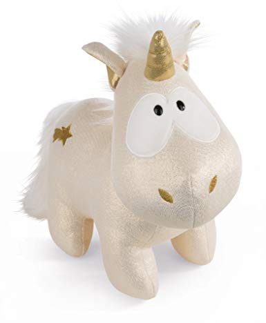 NICI Theodor Einhorn Kuscheltier Shooting Star - 45 cm - Goldenes Einhorn Plüschtier mit goldenem Horn und glänzendem Plüschfell - Für jedes Alter geeignet - 43739