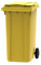 Office Needs Direct Yellow Wheelie Bin Polyethylene 240 Litre Wheeled Recycling Waste Bin