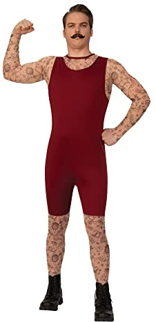 Bristol Novelty Uomo tatuato standard, per adulti per Bambini, Taglia unica, AF111STD Halloween