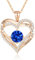 CDE Necklaces for Women Birthstone Pendant, Sterling Silver Love Heart Rose Gold Jewellery Gifts for Mum Her Wife Girlfriend Anniversary Birthday Mothers Day (925 Sterling Silver, Rose Gold-09-Sep)