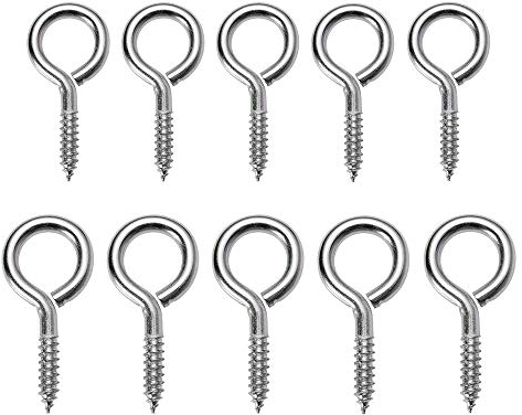 100 viti a occhio piccolo, due dimensioni a occhio, ganci a vite, bulloni ad occhio per fissare saldamente o fissare vari oggetti (16 x 36 mm, 10 x 20 mm)
