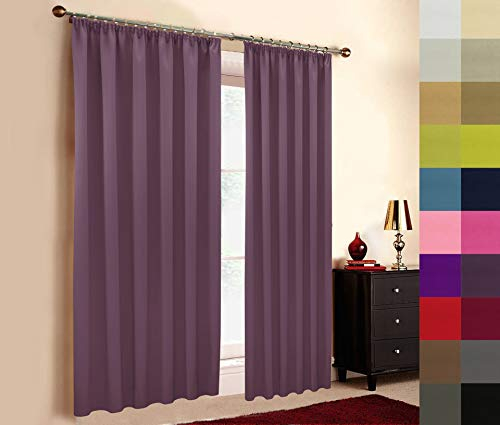 A-TEXTILE-24 Hochqualitativer Verdunkelungsvorhang nach Maß, Kräuselband, auf Maß vorhänge, Maßanfertigung, Gardinen nach Maß, Vorhang, Beere (Höhe: 235cm x Breite: 145cm)