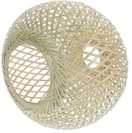SOLUSTRE Woven Lampe Schatten Rattan Tisch Lampe Schatten Handarbeit Gewebt Wicker Rattan Lampenschirm für Schlafzimmer Bauernhaus Wohnzimmer Grün