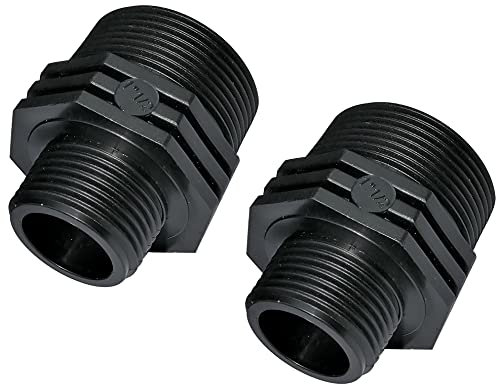 Aerzetix - C51979 - Set di 2 riduzioni per avvitare Maschio/Maschio - Filettatura 1 x1 1/2'' - in plastica - nippli ridotti con Raccordo filettato - PN 6 Bar