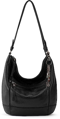 The Sak Sequoia Hobo Bag in Leather, Single Shoulder Strap, Black