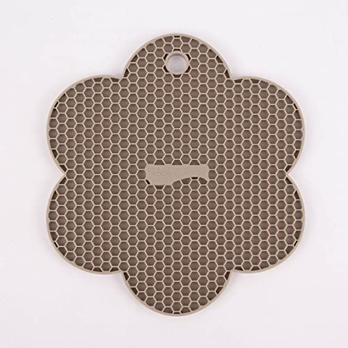 Kochblume Wabenuntersetzer Blume | Premium-Silikon & BPA frei| Hitzebeständig | Spülmaschinenfest | 19cm | Farbe: taupe