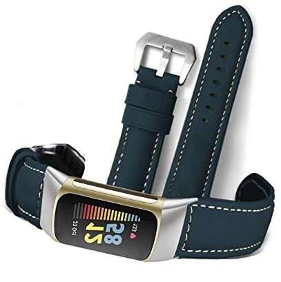Armband Kompatibel mit Fitbit Charge 5 Armband Für Herren Damen Leder Armbänder Wildleder Ersatz Ersatzband mit Schnalle Minimalismus Verstellbare Uhrenarmband Für Fitbit Charge 5
