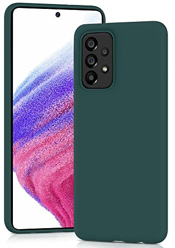 YATWIN Silicone Case for Samsung Galaxy A53, Soft-Touch, Shockproof, Slim, Durable Phone Cover - Dark Green