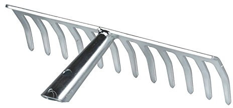 Heavy Duty Galvanised Steel 12 Tooth Garden Leaf Rake Head Lawn Yard Leaves Cleaning Replacement Tool