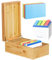 Neando 7.6x12.7 cm Karteikartenhalter, Bambus-Karteikartenbox mit 20 Karteikarten und 200 Notizkarten, Notizkarten-Organizer-Etui, Holz-Rezeptbox, Holz-Schreibtisch-Organizer, 14 cm Bx25 cm Tx10 cm H