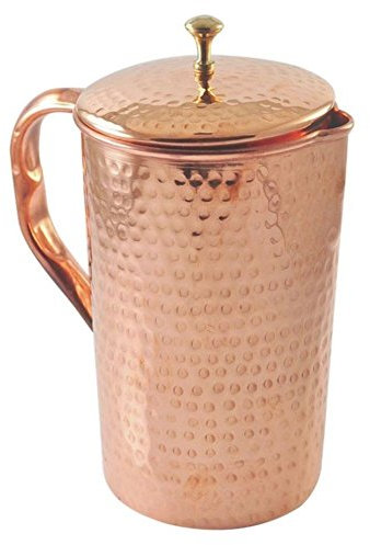 Om Creation - Jarra de cobre puro, jarra de cobre, jarra de agua de cobre, jarra de agua de cobre para beneficios para la salud, jarra martillado