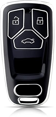 OFFCURVE Autoschlüssel Hülle Schlüsselhülle, Schlüsselcover Schlüsselgehäuse Schutzhülle 3 Tasten Passt für Audi A3 A4 A5 A6 A7 A8 Q2 Q3 Q5 Q7 S4 S5 S7 S8 SQ5 SQ7 R8 RS4 RS5 RS TT TTS TTRS B9 D5 F5