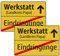 JOYCEMALL Werkstatt Schild als Geschenk für Papa, 2er Set Ortsschild Heimwerker Geschenkidee für Vater zum Vatertag Geburtstag Weihnachten aus PVC Hartschaumplatte mit Aufkleber 30x20cm