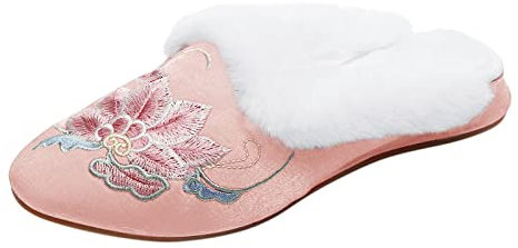 DAIFINEY Scarpe da donna moda calde scarpe casual antiche ricamate persone calde casa mamma scarpe donna scarpe donna zeppa, Colore: rosa., 40 EU
