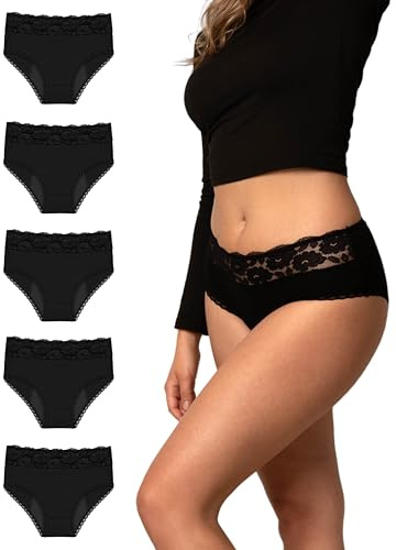 Mademoiselle Culotte - Culotte Menstruelle Lavable - 4 Couches Ultra-Absorbantes Flux Léger à Abondant - Protection Hygiénique Réutilisable sans Fuite – Coupe Haute Indémodable - Marque française - M