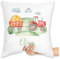 Kissen 40x40 Zierkissen - Traktor Trecker Bauer Schlepper Landwirtschaft Bulldog - 40 x 40 cm - Weiß - traktorkissen kinder tractors und name sitzkissen kuschelkissen traktoren motiv kissenhülle