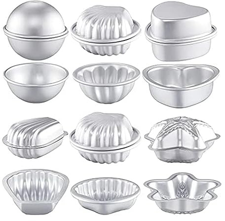 Daroplo 12 Stück 6 Formen Badebomben-Herstellungsform, Badebomben-Bastel-Pressform, Sprengkugel-Herstellungsform zum Basteln, für Handgefertigte Seifen, Kerzen, Kuchen, Backen